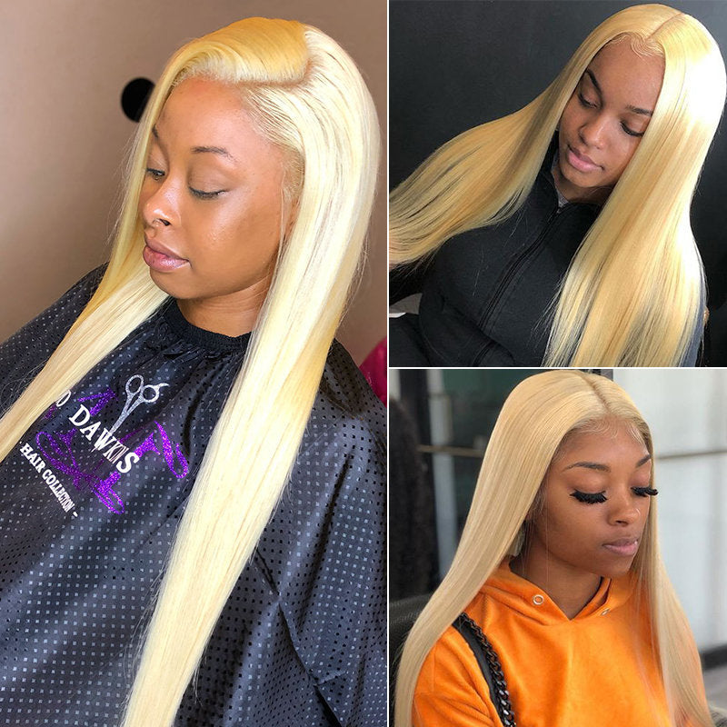 Straight 613 Wigs 5*5 Closure Wigs Pure Blonde 13*4 Lace Front Wig