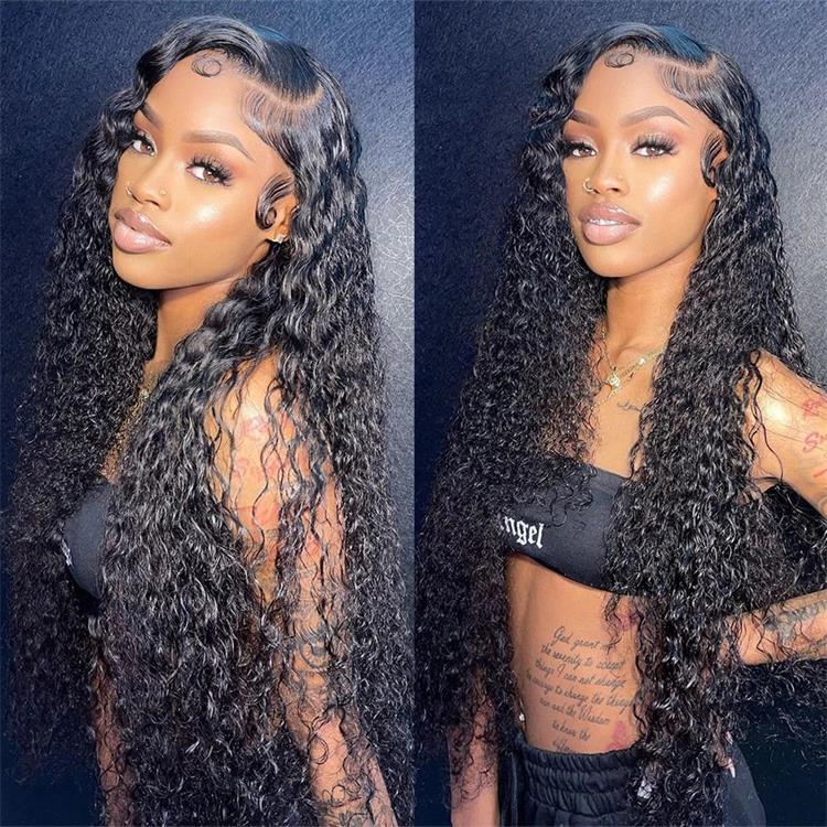 Curly Hair Wigs 360 Transparent Lace Frontal Jerry Curly Wigs With Baby Hair