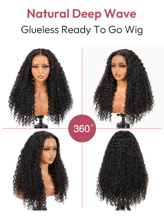 Natural Deep Wave Hair Invisible LY Lace Wigs