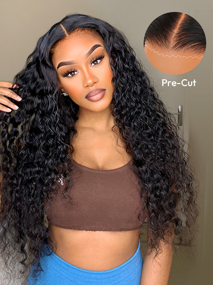 Natural Deep Wave Hair Invisible LY Lace Wigs