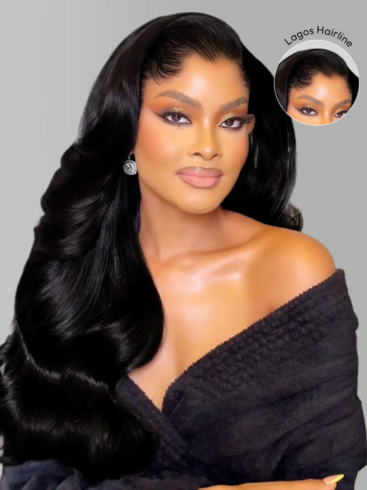Lagos Hairline Body Wave Wig Human Hair Glueless 13x4 Lace Front Wig
