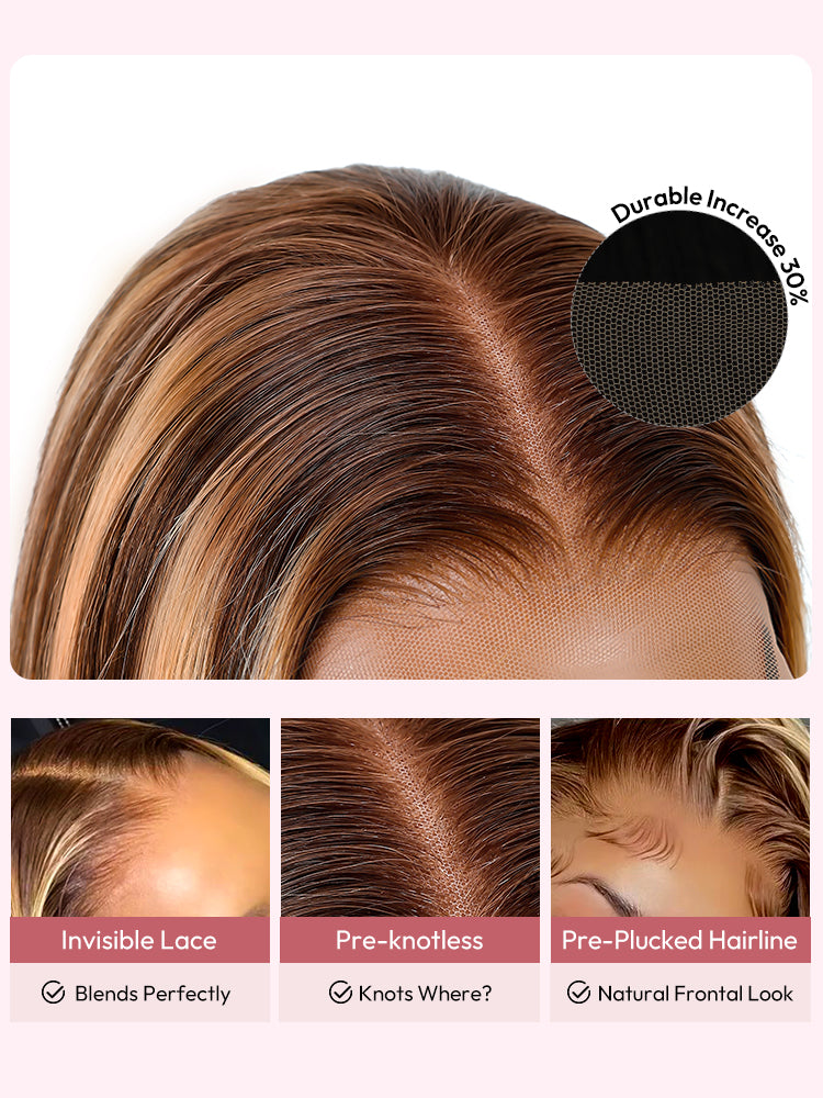 Piano Colored Body Wave 5*5 Closure Wig With Highlights