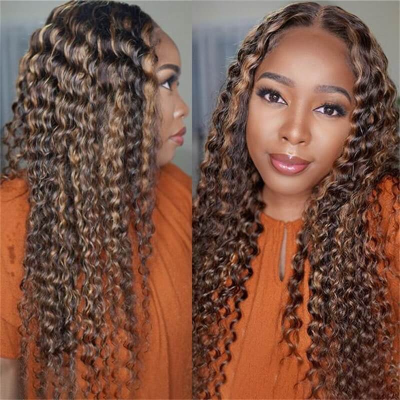 Deep Wave Highlight Lace Front Wigs