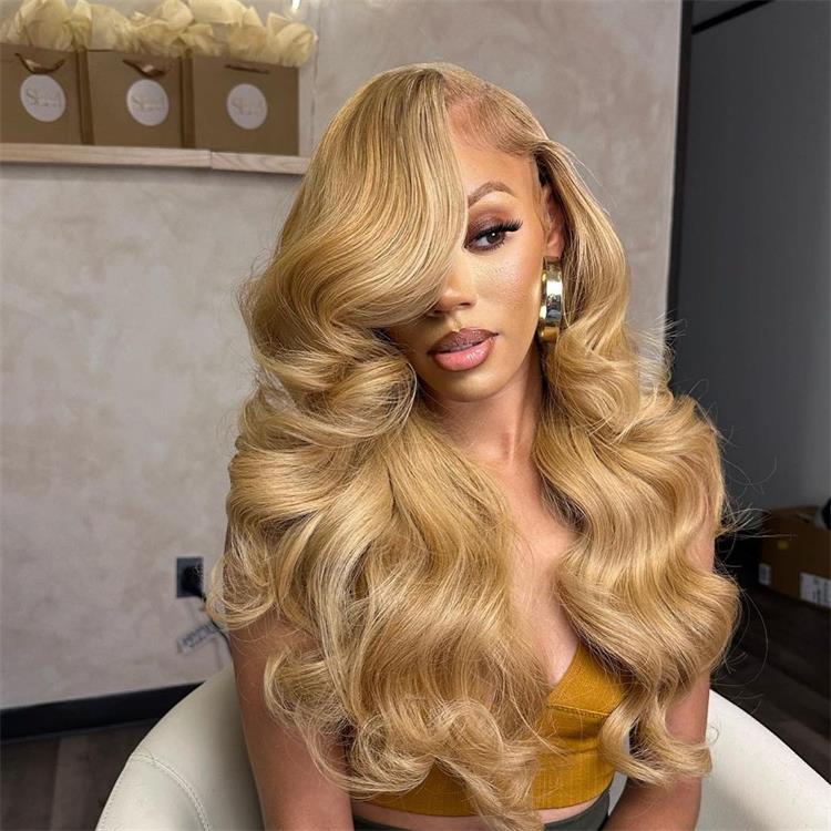 Honey Blonde 13x4 Lace Front Straight Human Hair Wig