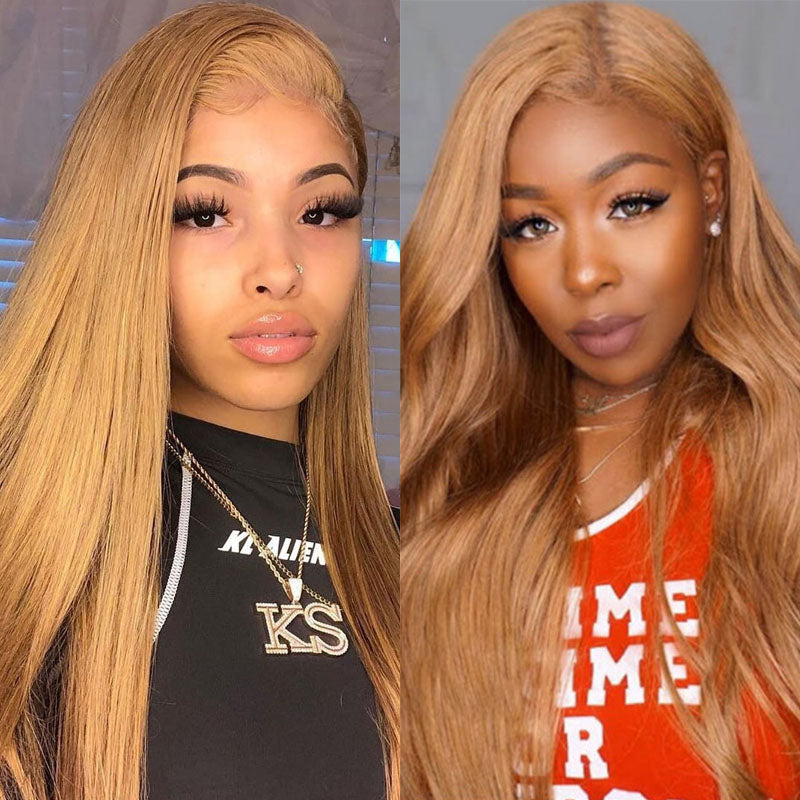 Honey Blonde 13x4 Lace Front Straight Human Hair Wig