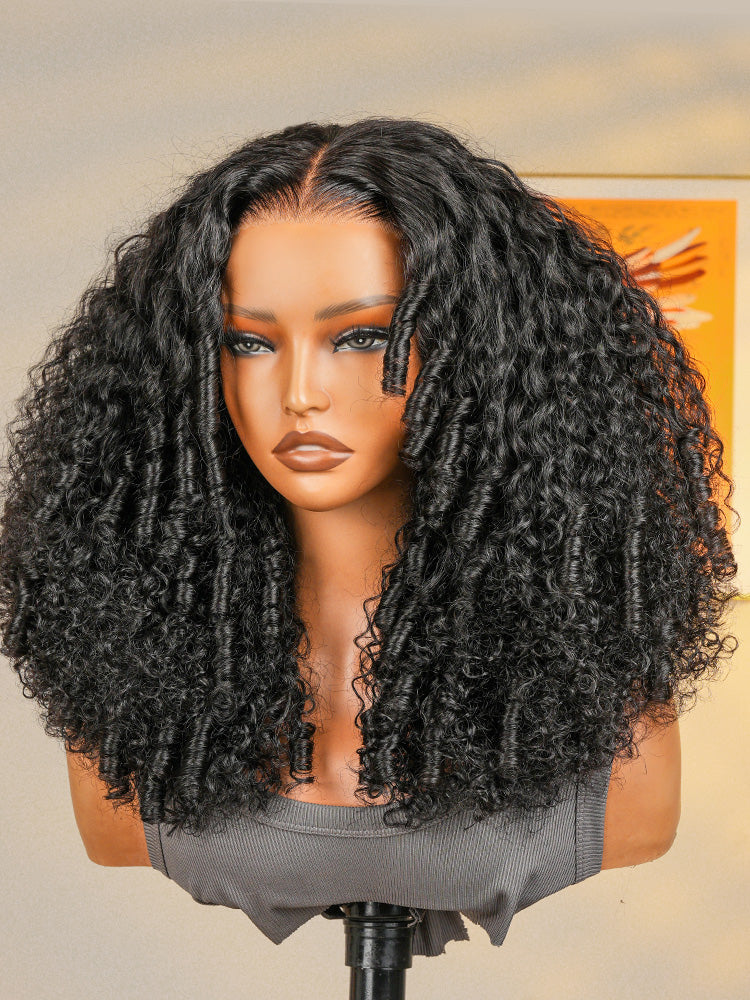 Curly Glueless Pre Bleached Pre Cut HD Lace Wigs