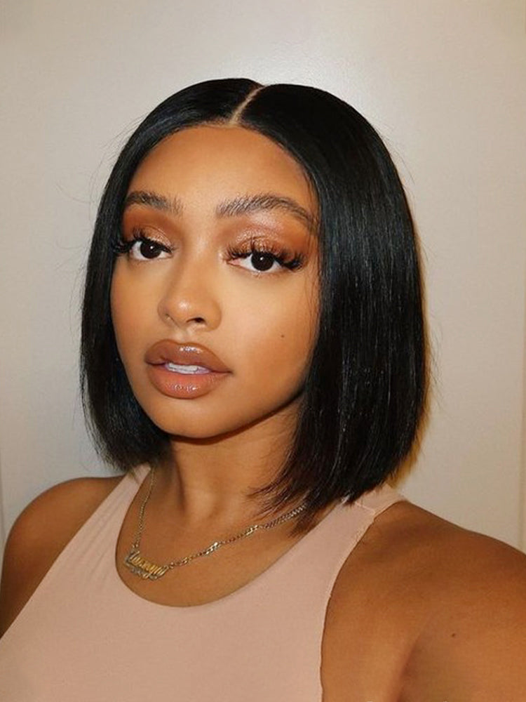HD Lace Closure 12 Inch Bob Wig Straight Undetectable Lace Bob Wig