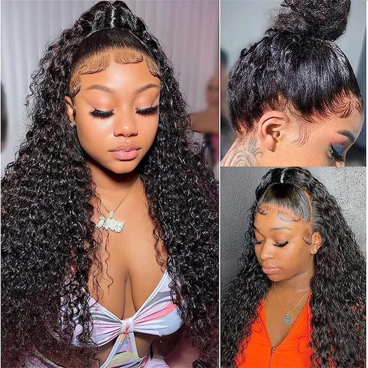 Water Wave Lace Wigs Full Lace Wigs 180% Density Natural Looking Wigs Affordable Black Human Hair Wigs For Women