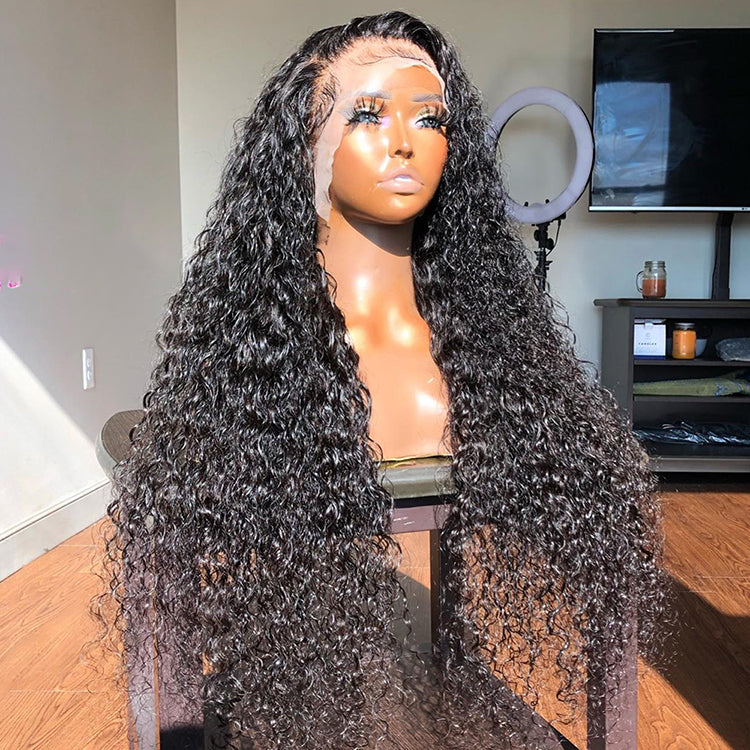 Water Wave Lace Wigs Full Lace Wigs 180% Density Natural Looking Wigs Affordable Black Human Hair Wigs For Women