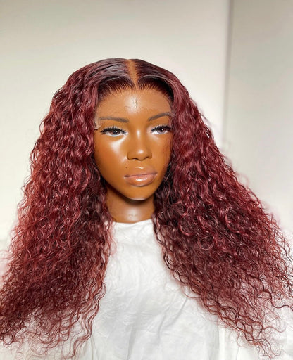 HD 6x6 closure Burgundy deep wave frontal unit
