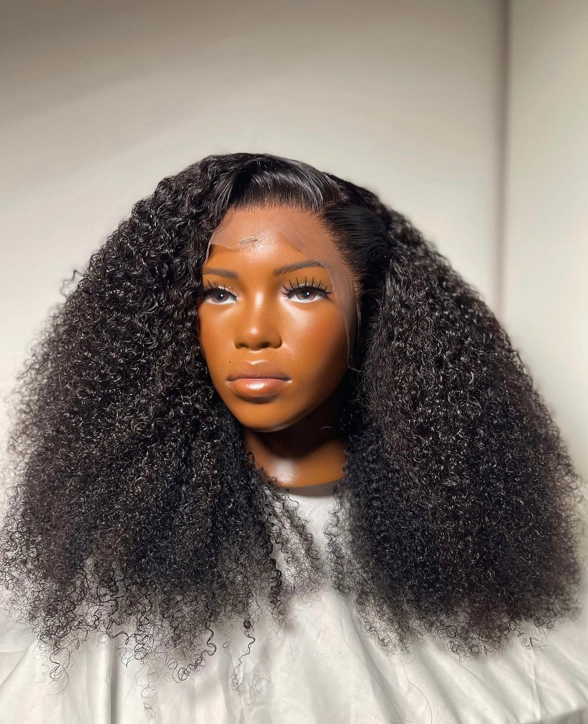 HD 13x4 black kinky curly frontal unit