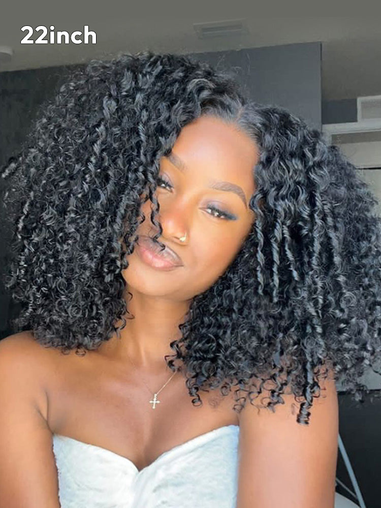 Curly Glueless Pre Bleached Pre Cut HD Lace Wigs
