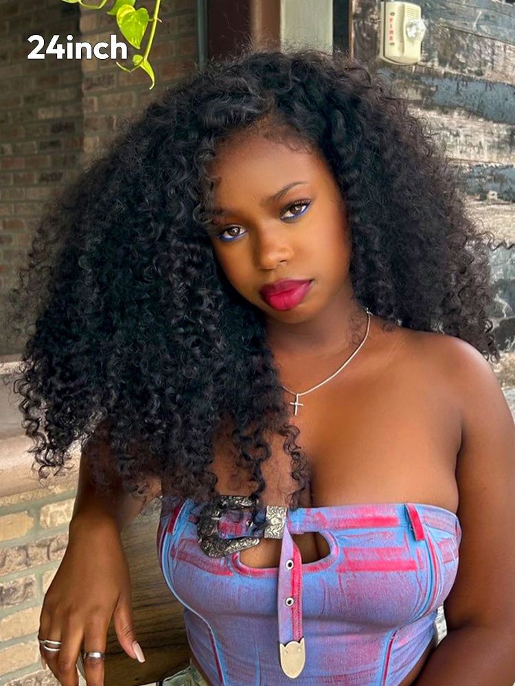 Curly Glueless Pre Bleached Pre Cut HD Lace Wigs