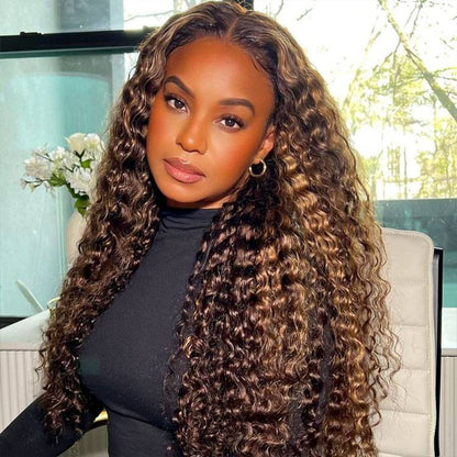 Deep Wave Highlight Lace Front Wigs