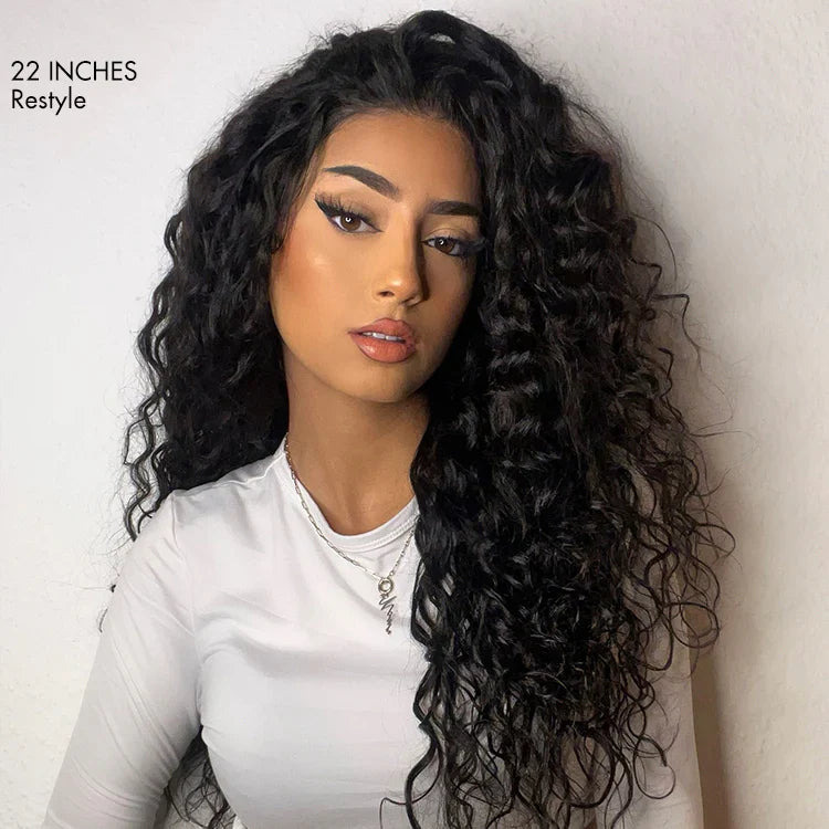 Effortless Water Wave Snugfit Glueless 5x5 Closure Pre-Cut Lace Curly Wig
