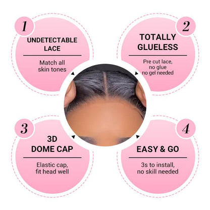 Curly Human Hair Lace Closure Air Wig With Breathable Wig Cap