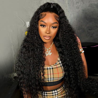 Long Curly Wigs 13*6 Invisible HD Lace Front Wigs Pre-plucked Human Hair Wig