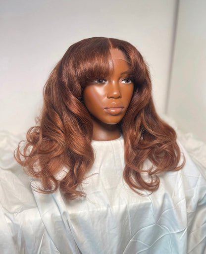 HD 5x5 closure copper layered wavy frontal unit