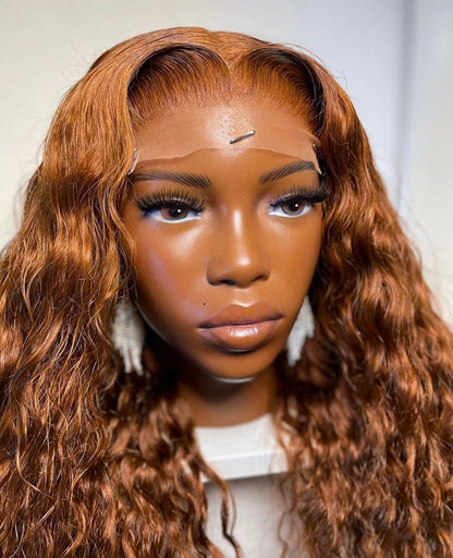 HD 5x5 closure ginger deep wave frontal unit