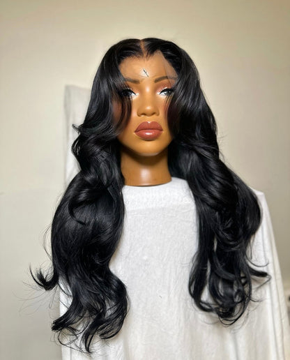 HD 13x6 Layered Jet Black frontal unit