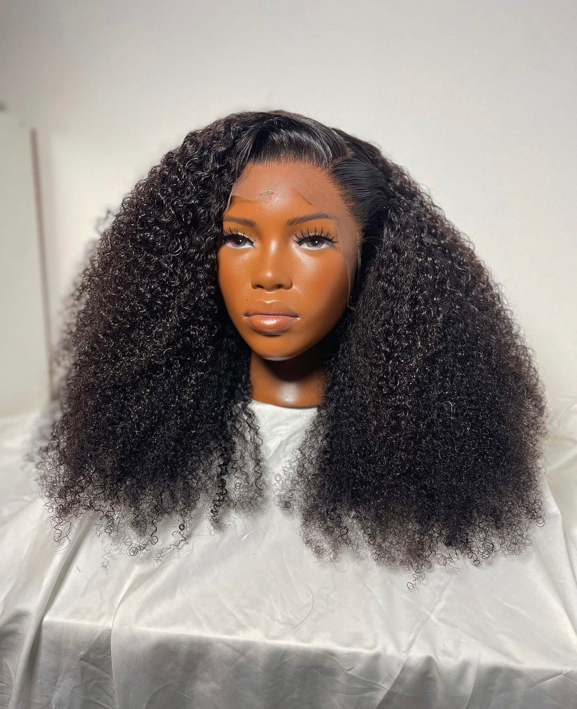 HD 13x4 black kinky curly frontal unit