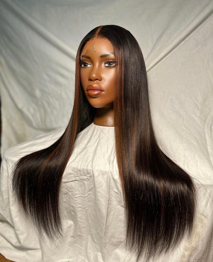 HD 6x6 closure Brown straight frontal unit