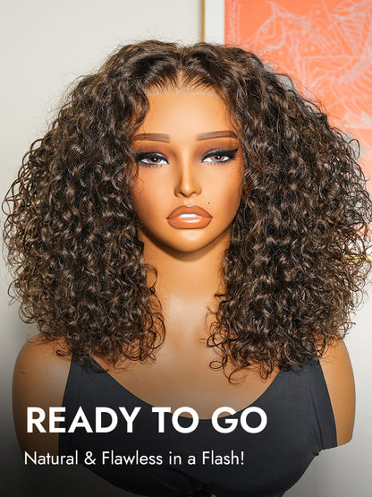 Curly Glueless Pre Bleached Pre Cut HD Lace Wigs
