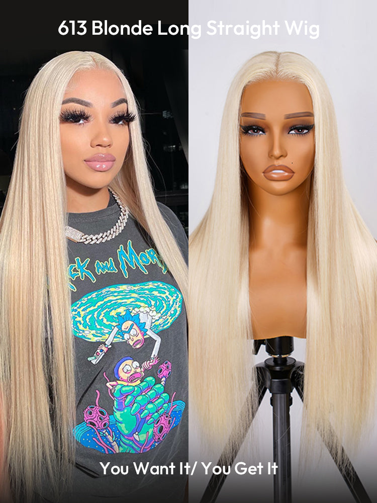 613 Blonde Long Straight and Body Wave Human Hair Super Invisible LY Lace Front Wig