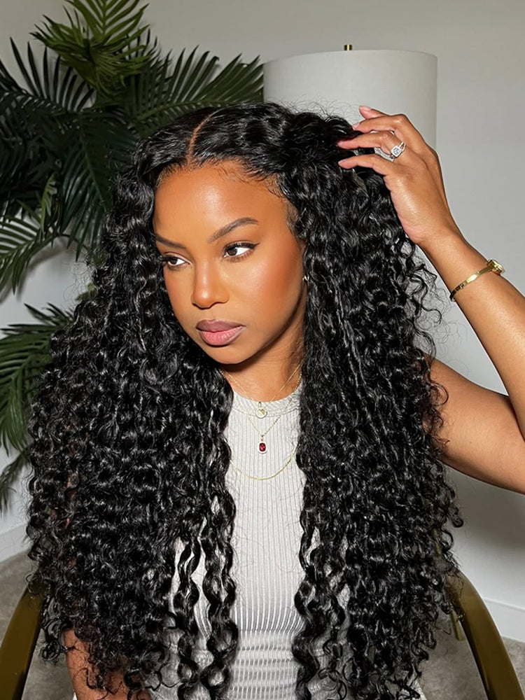 Burmese Curly Wave 5x7 Human Hair Lace Front Wig