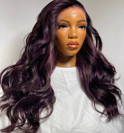 HD 7x7 closure soft layered deep purple frontal