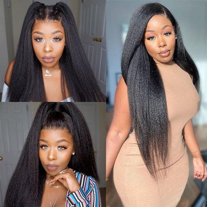 Yaki Straight 4*7 Pre-cut Lace Closure Wig Human Hair