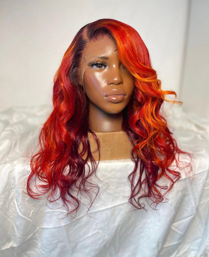 HD 13x4 fire highlight wavey frontal unit