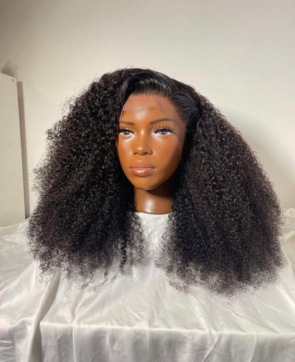HD 13x4 black kinky curly frontal unit