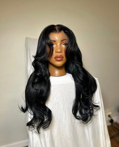 HD 13x6 Layered Jet Black frontal unit