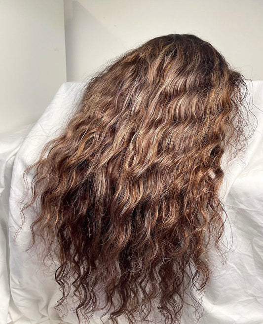 HD 5x5 closure golden brown loose wave frontal unit