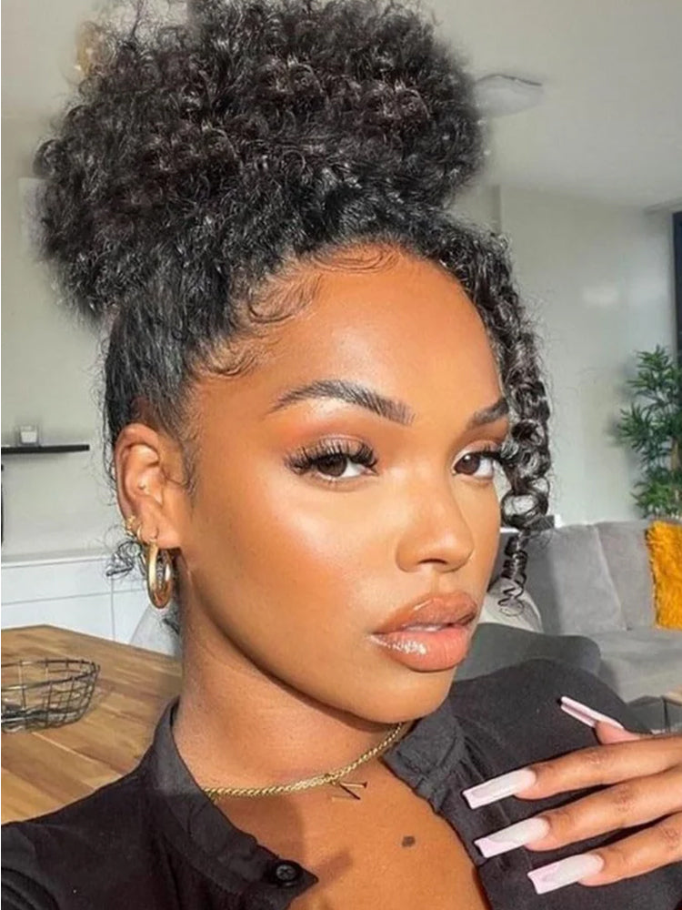 Glueless Invisi-Drawstring Flexible Fit 360 Lace Frontal Wigs Water Wave Wigs With Bleached Knots