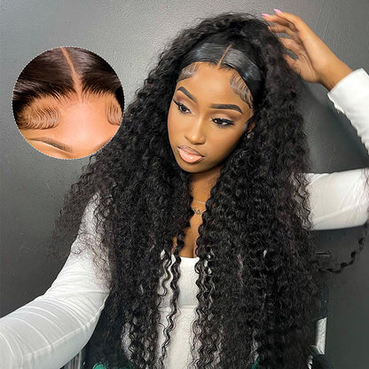 Long Curly Wigs 13*6 Invisible HD Lace Front Wigs Pre-plucked Human Hair Wig