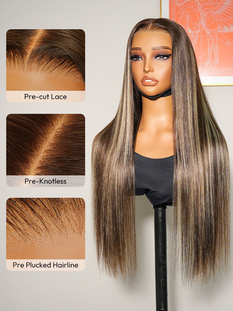 Highlight Customized Color Super Invisible LY Lace Wig Silky Straight 13x4 Lace Front Wig