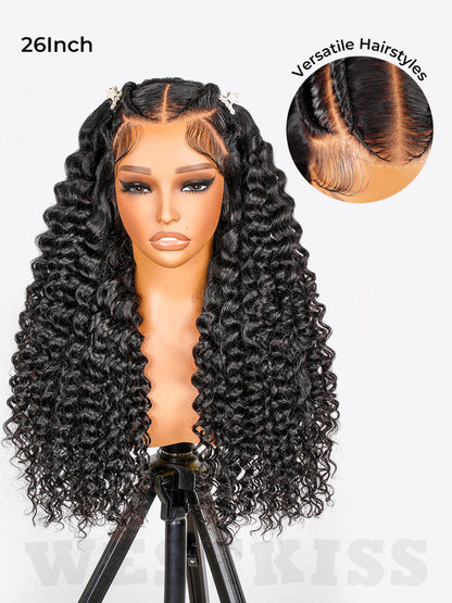 Pre-Braided Stylist Wig Loose Deep Human Hair Wig 13X6 Knotless Super Invisible LY Lace Front Wig