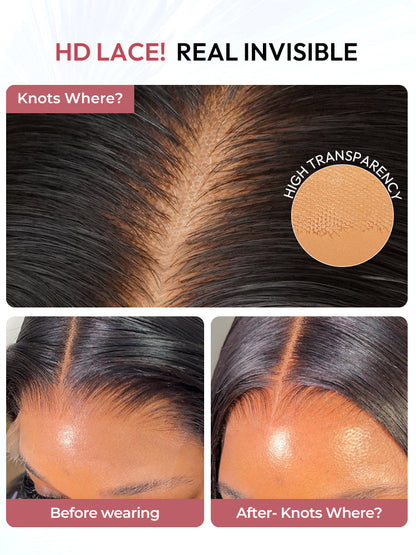 Deep Wave HD Transparent Lace Frontal Wigs Invisible HD Lace Wig