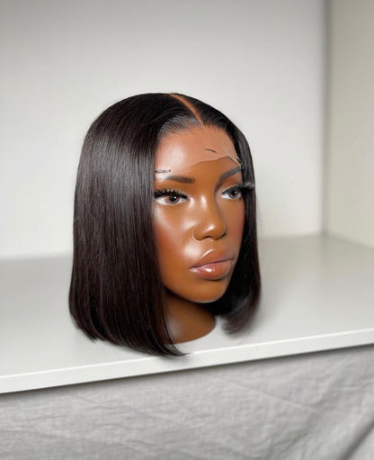 HD 5x5 closure straight frontal bob