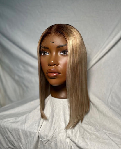 HD 4x4 closure Sand blonde 613 straight bob