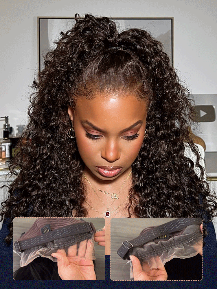 Chocolate Brown Deep Wave Invisi Strap Snug Fit 360 Lace Frontal Bleached Knots Glueless Lace Wig