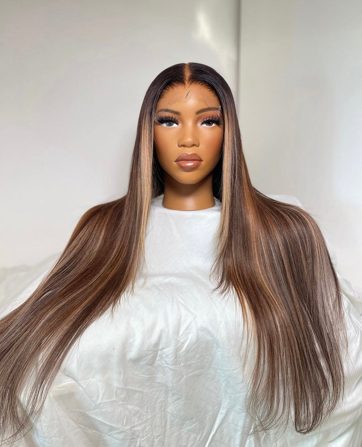 HD 6x6 ginger and blonde highlights straight frontal