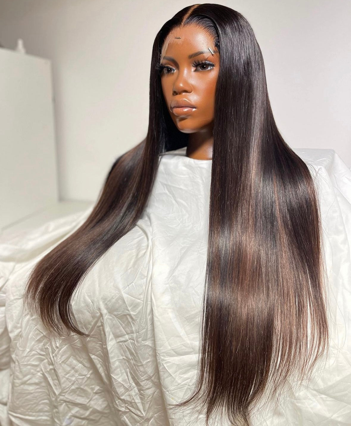 HD 5x5 closure chocolate highlight straight frontal unit