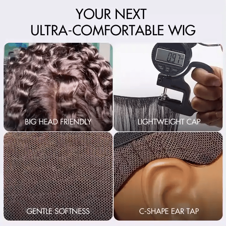 Effortless Water Wave Snugfit Glueless 5x5 Closure Pre-Cut Lace Curly Wig