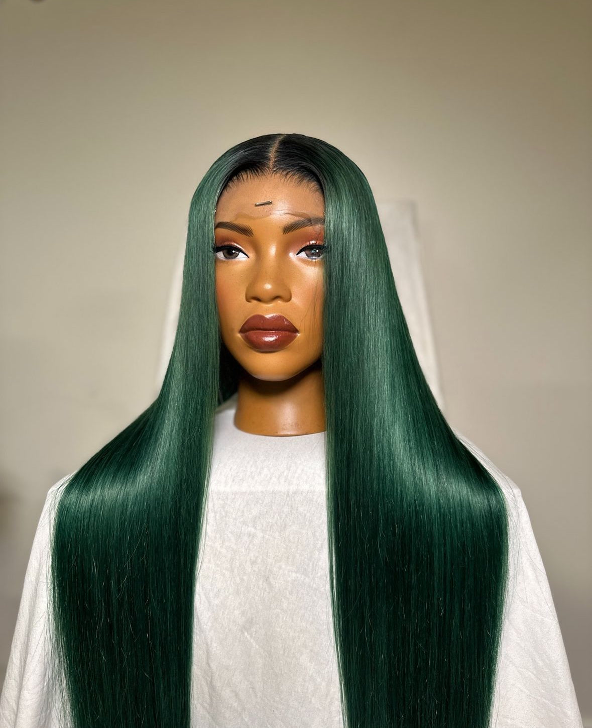 HD 4x4 closure dark green straight frontal unit
