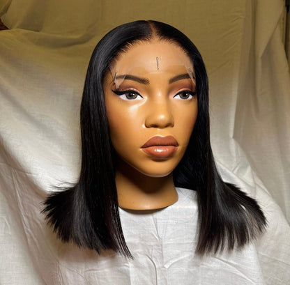 HD 5x5 closure black straight bob