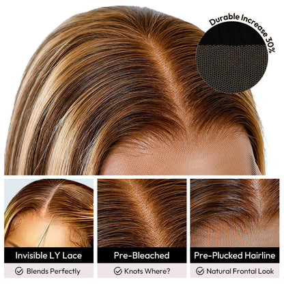 Highlight Wigs Straight Hair Ombre Wigs Customized Human Hair Lace Front Wig