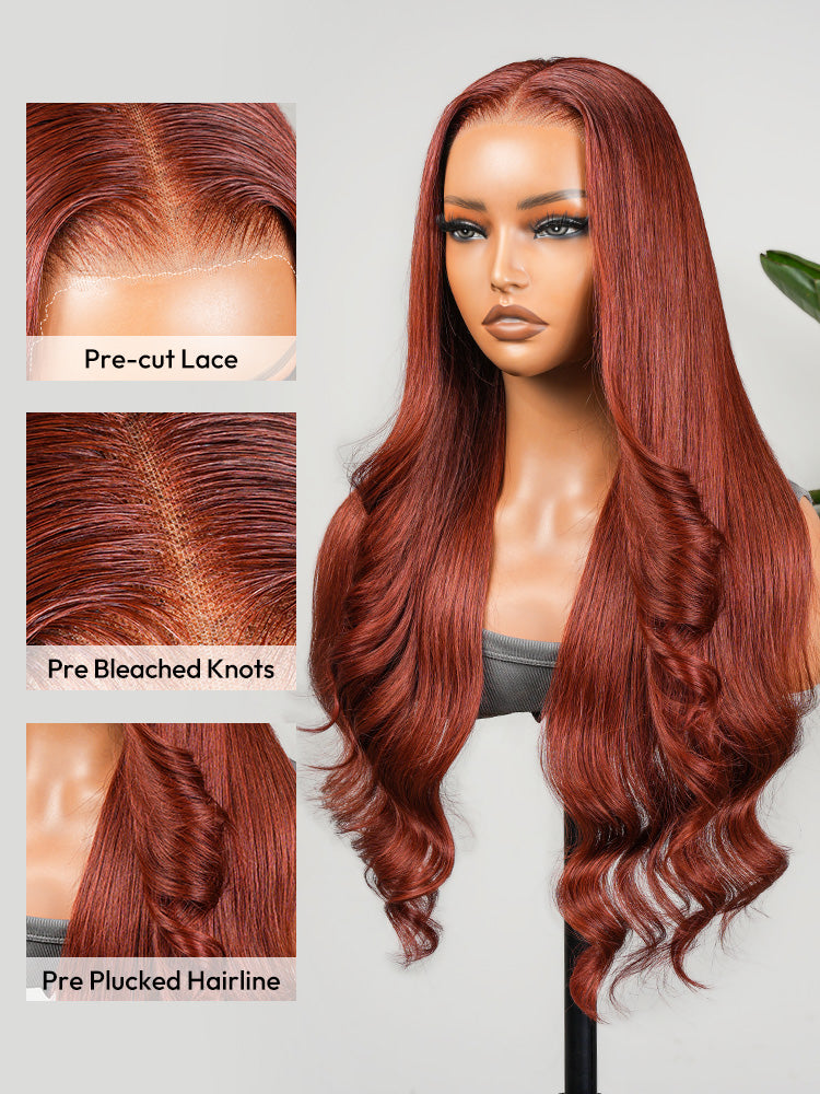 Mera Red Customized Wave Wig Colored Human Hair Pre-Everything Lace Front Wig